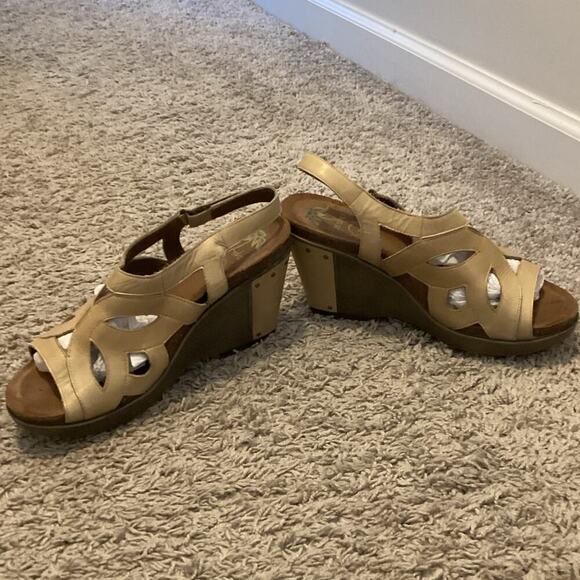 Dansko Womens Felicia Wedge Sandals EU 40 US 9.5 10 Tan Brown Comfort Boho - Picture 4 of 13